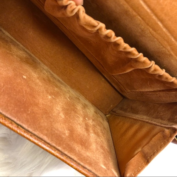 Vintage Suede Lining Mirror Mini Purse Hard Case - Picture 6 of 7